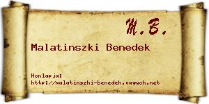 Malatinszki Benedek névjegykártya